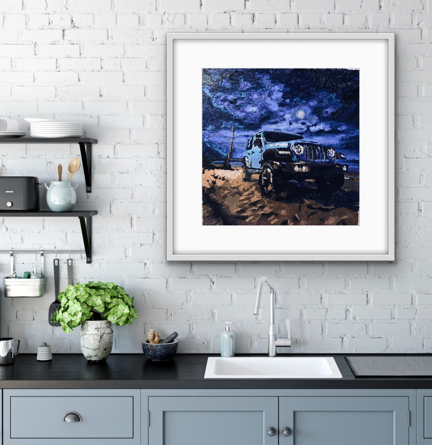 Off-Road Moonlight - Acrylic Painting - One of a Kind