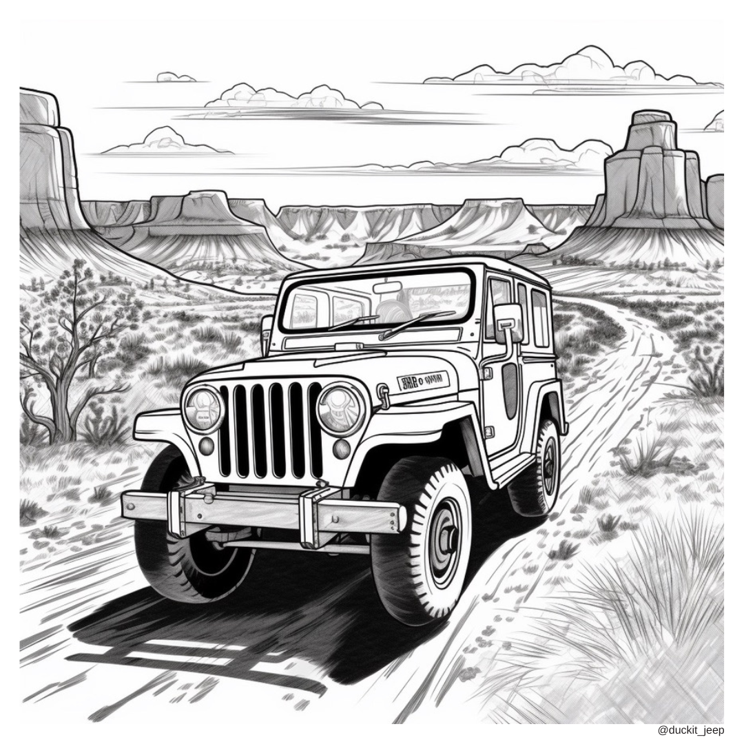 Off-Road Adventures: A Jeep Digital Coloring Book