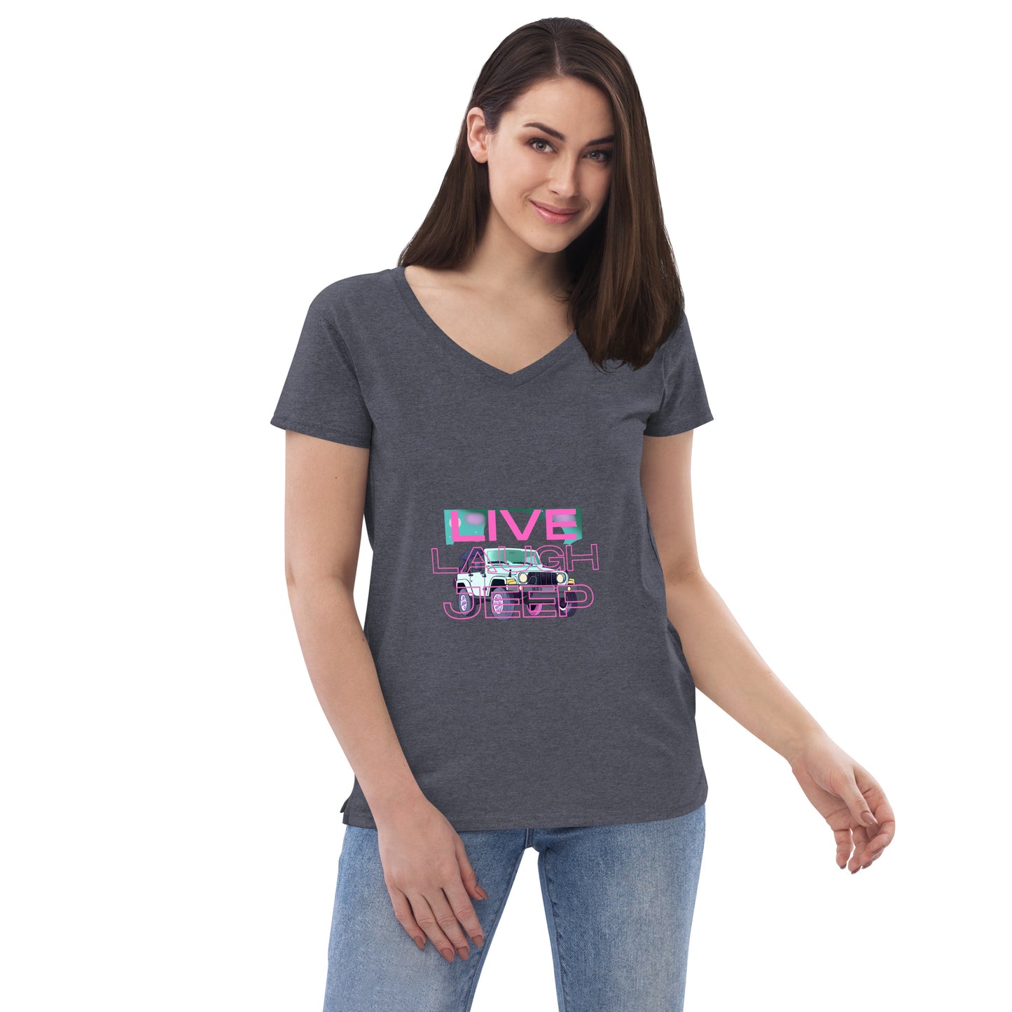 Live Laugh Jeep Women’s recycled v-neck t-shirt