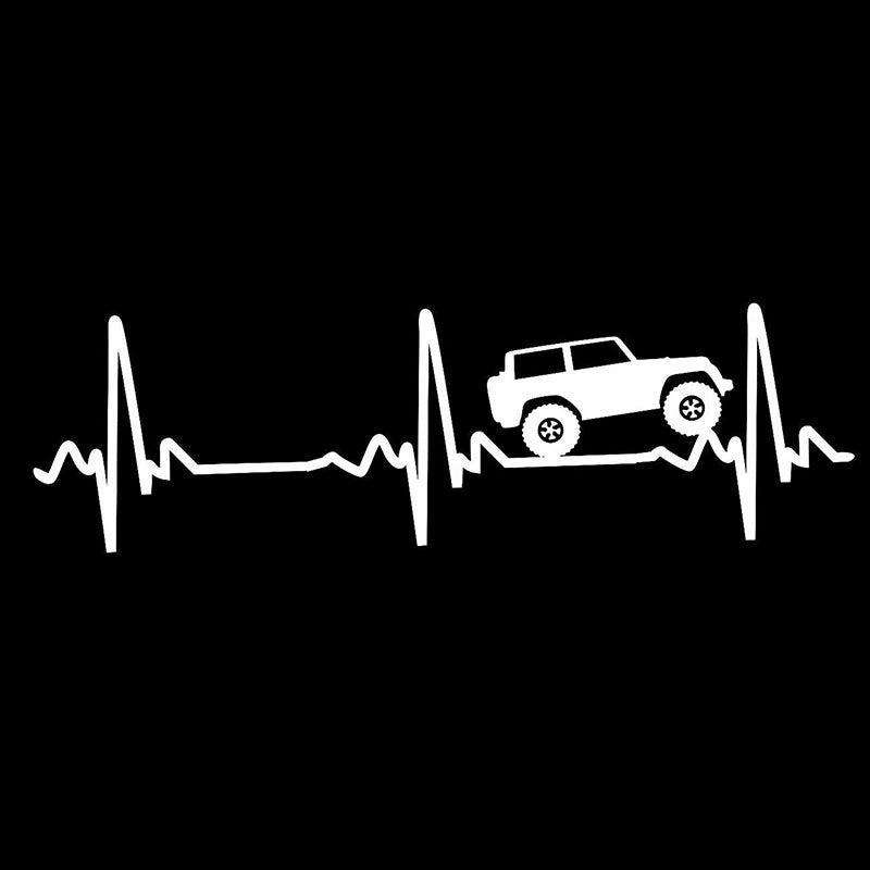Heart Beat EKG for Jeep Wrangler - Sticker / Decal